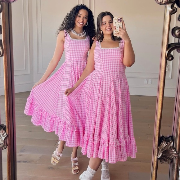 JessaKae Dresses & Skirts - JessaKae Pink Gingham Barbie Dress - WORN ONCE